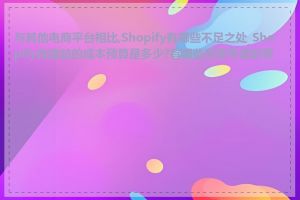 与其他电商平台相比,Shopify有哪些不足之处_Shopify自建站的成本预算是多少?有哪些需要考虑的费用