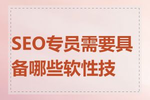 SEO专员需要具备哪些软性技能