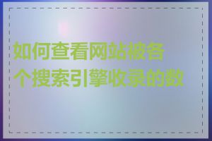 如何查看网站被各个搜索引擎收录的数量