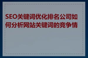 SEO关键词优化排名公司如何分析网站关键词的竞争情况