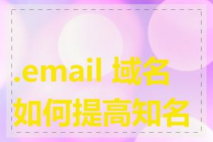 .email 域名如何提高知名度