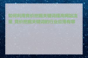 如何利用竞价挖掘关键词提高网站流量_竞价挖掘关键词的行业应用有哪些