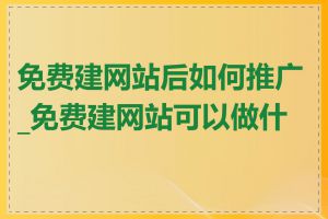 免费建网站后如何推广_免费建网站可以做什么