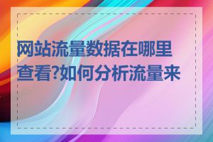 网站流量数据在哪里查看?如何分析流量来源