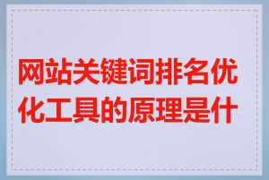 网站关键词排名优化工具的原理是什么