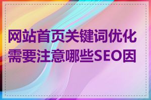 网站首页关键词优化需要注意哪些SEO因素