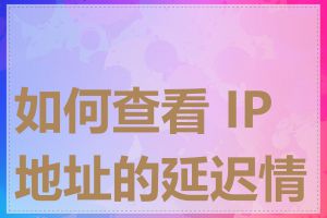 如何查看 IP 地址的延迟情况