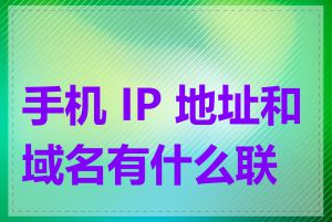 手机 IP 地址和域名有什么联系