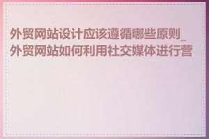 外贸网站设计应该遵循哪些原则_外贸网站如何利用社交媒体进行营销