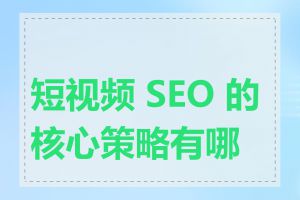 短视频 SEO 的核心策略有哪些