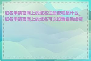 域名申请官网上的域名注册流程是什么_域名申请官网上的域名可以设置自动续费吗