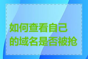 如何查看自己的域名是否被抢注