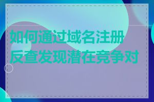 如何通过域名注册反查发现潜在竞争对手