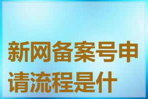 新网备案号申请流程是什么