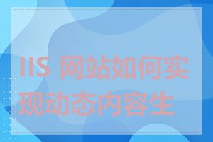 IIS 网站如何实现动态内容生成