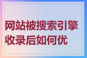 网站被搜索引擎收录后如何优化