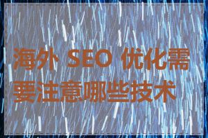 海外 SEO 优化需要注意哪些技术点