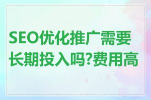 SEO优化推广需要长期投入吗?费用高吗