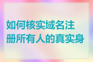 如何核实域名注册所有人的真实身份