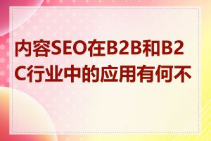 内容SEO在B2B和B2C行业中的应用有何不同