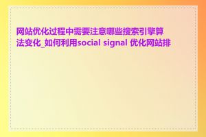 网站优化过程中需要注意哪些搜索引擎算法变化_如何利用social signal 优化网站排名