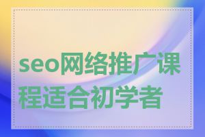 seo网络推广课程适合初学者吗