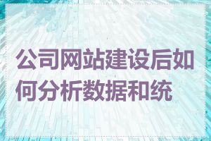 公司网站建设后如何分析数据和统计