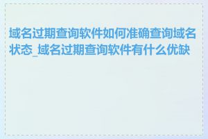 域名过期查询软件如何准确查询域名状态_域名过期查询软件有什么优缺点