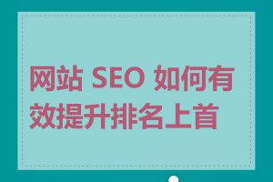 网站 SEO 如何有效提升排名上首页