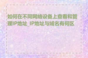 如何在不同网络设备上查看和管理IP地址_IP地址与域名有何区别