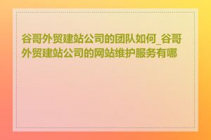 谷哥外贸建站公司的团队如何_谷哥外贸建站公司的网站维护服务有哪些