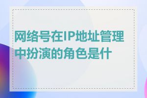 网络号在IP地址管理中扮演的角色是什么