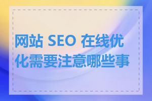 网站 SEO 在线优化需要注意哪些事项