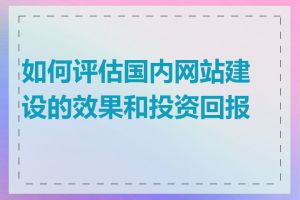 如何评估国内网站建设的效果和投资回报率