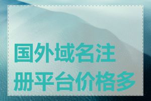 国外域名注册平台价格多少