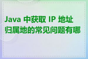 Java 中获取 IP 地址归属地的常见问题有哪些