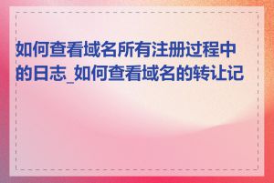 如何查看域名所有注册过程中的日志_如何查看域名的转让记录