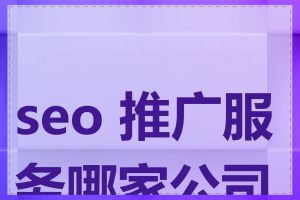 seo 推广服务哪家公司好