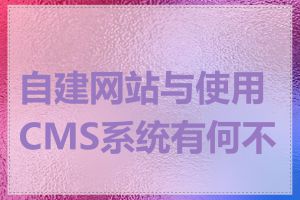 自建网站与使用CMS系统有何不同