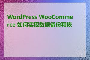 WordPress WooCommerce 如何实现数据备份和恢复