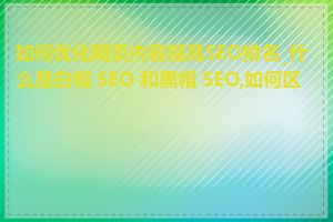 如何优化网页内容提高SEO排名_什么是白帽 SEO 和黑帽 SEO,如何区分