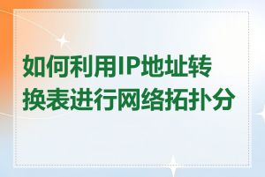 如何利用IP地址转换表进行网络拓扑分析