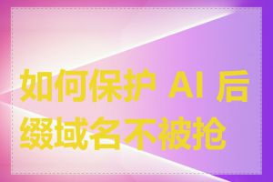 如何保护 AI 后缀域名不被抢注