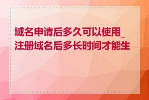 域名申请后多久可以使用_注册域名后多长时间才能生效