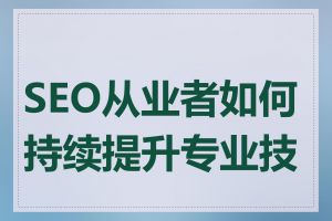 SEO从业者如何持续提升专业技能