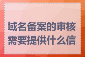 域名备案的审核需要提供什么信息