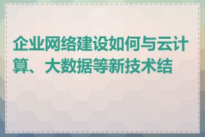 企业网络建设如何与云计算、大数据等新技术结合