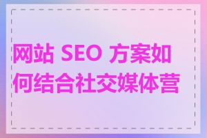 网站 SEO 方案如何结合社交媒体营销