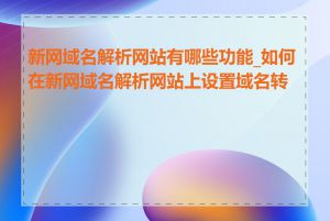 新网域名解析网站有哪些功能_如何在新网域名解析网站上设置域名转发