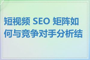 短视频 SEO 矩阵如何与竞争对手分析结合